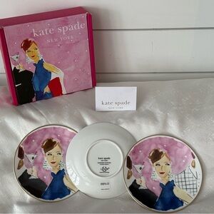 kate spade X Lenox Cocktail Party Plates - Pink, Blue, Black, Gold